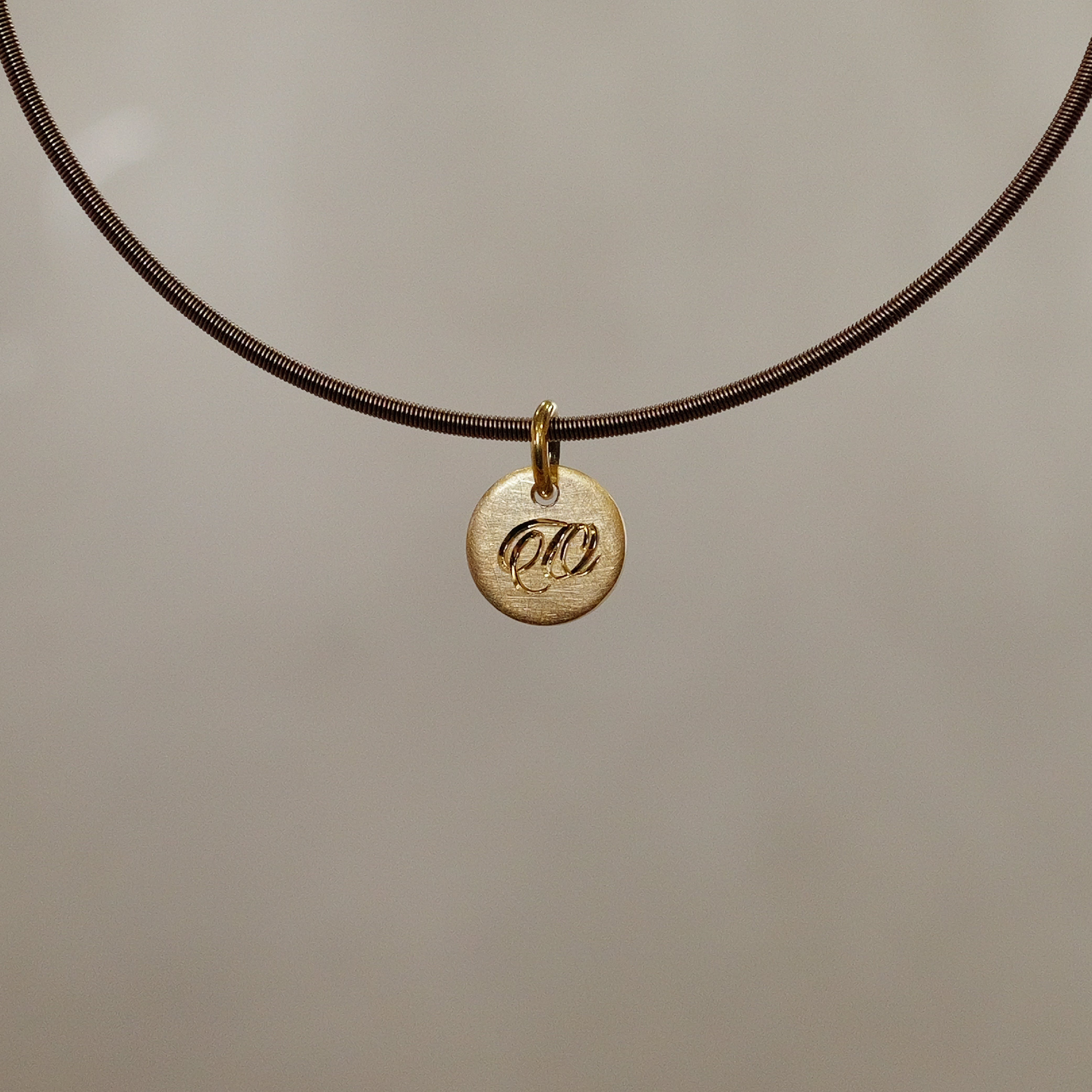 Round Sun Tag in 18K Gold