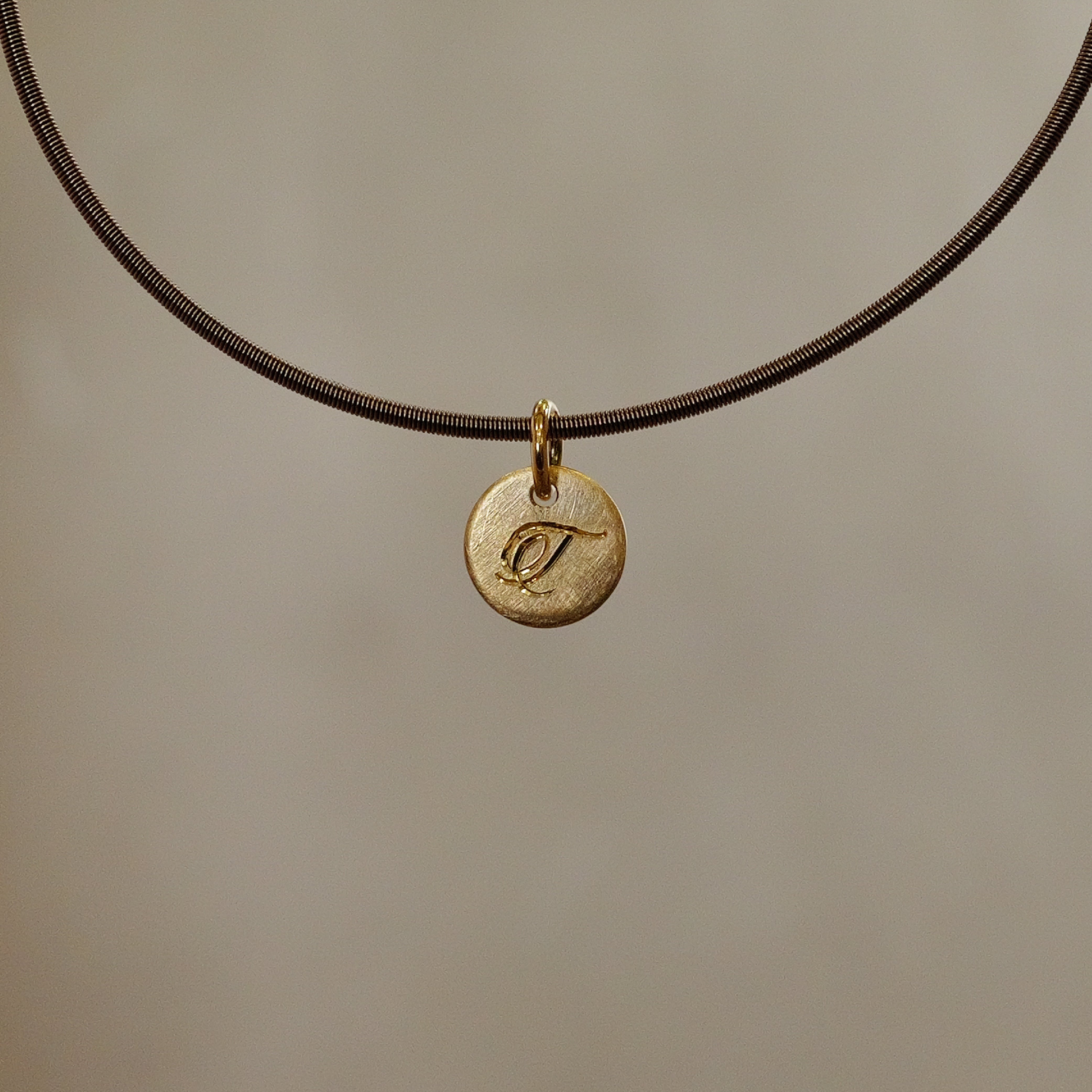 Round Sun Tag in 18K Gold