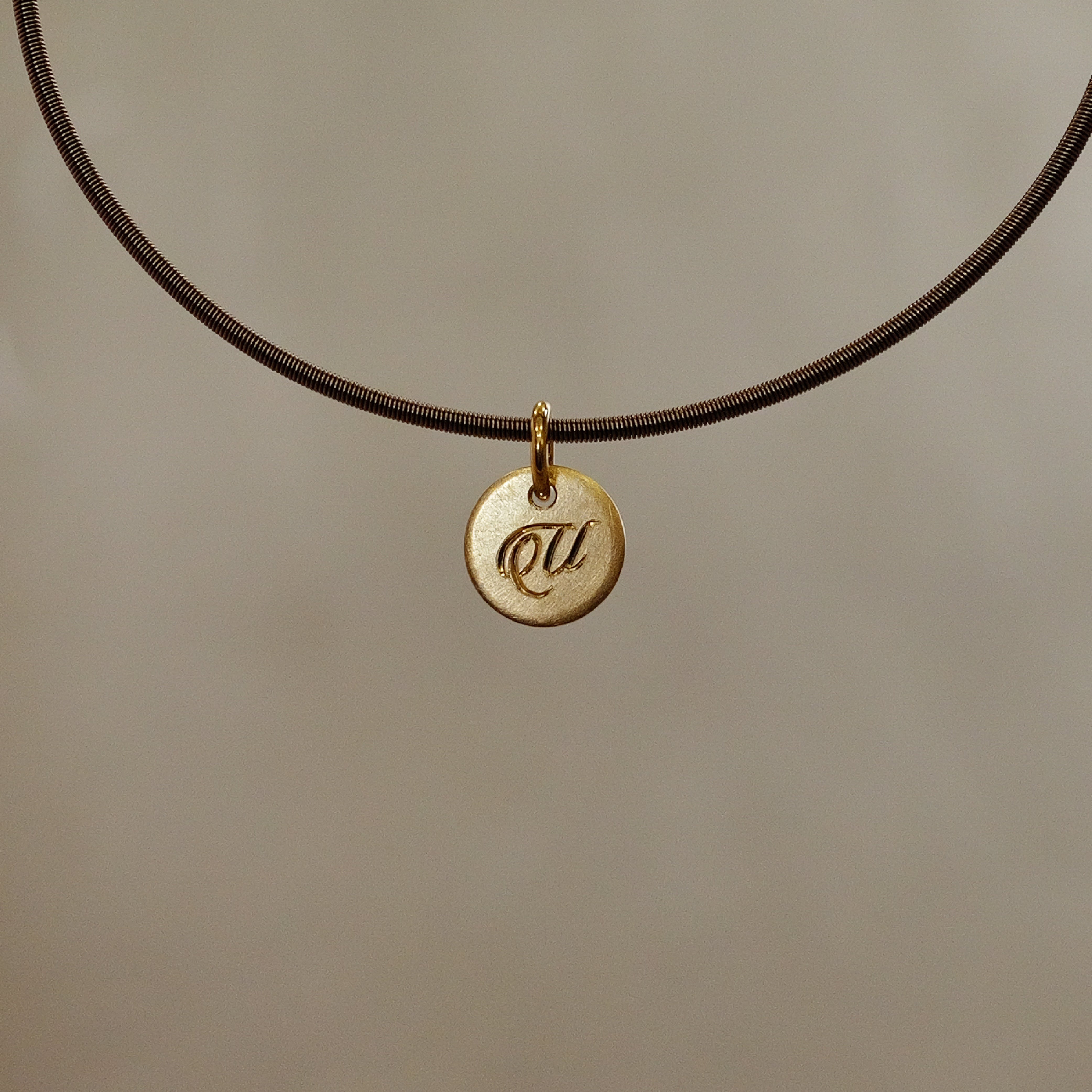 Round Sun Tag in 18K Gold