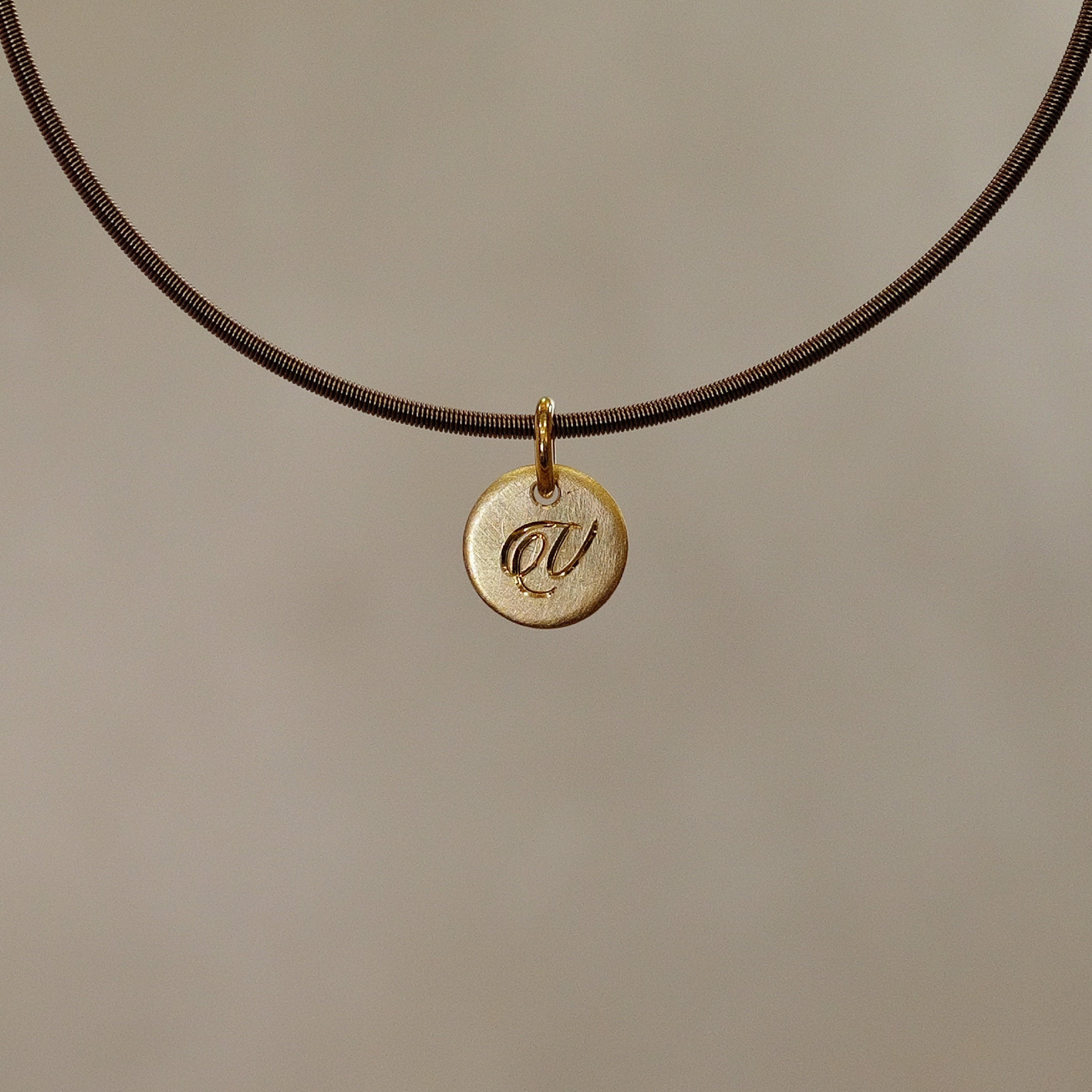 Round Sun Tag in 18K Gold