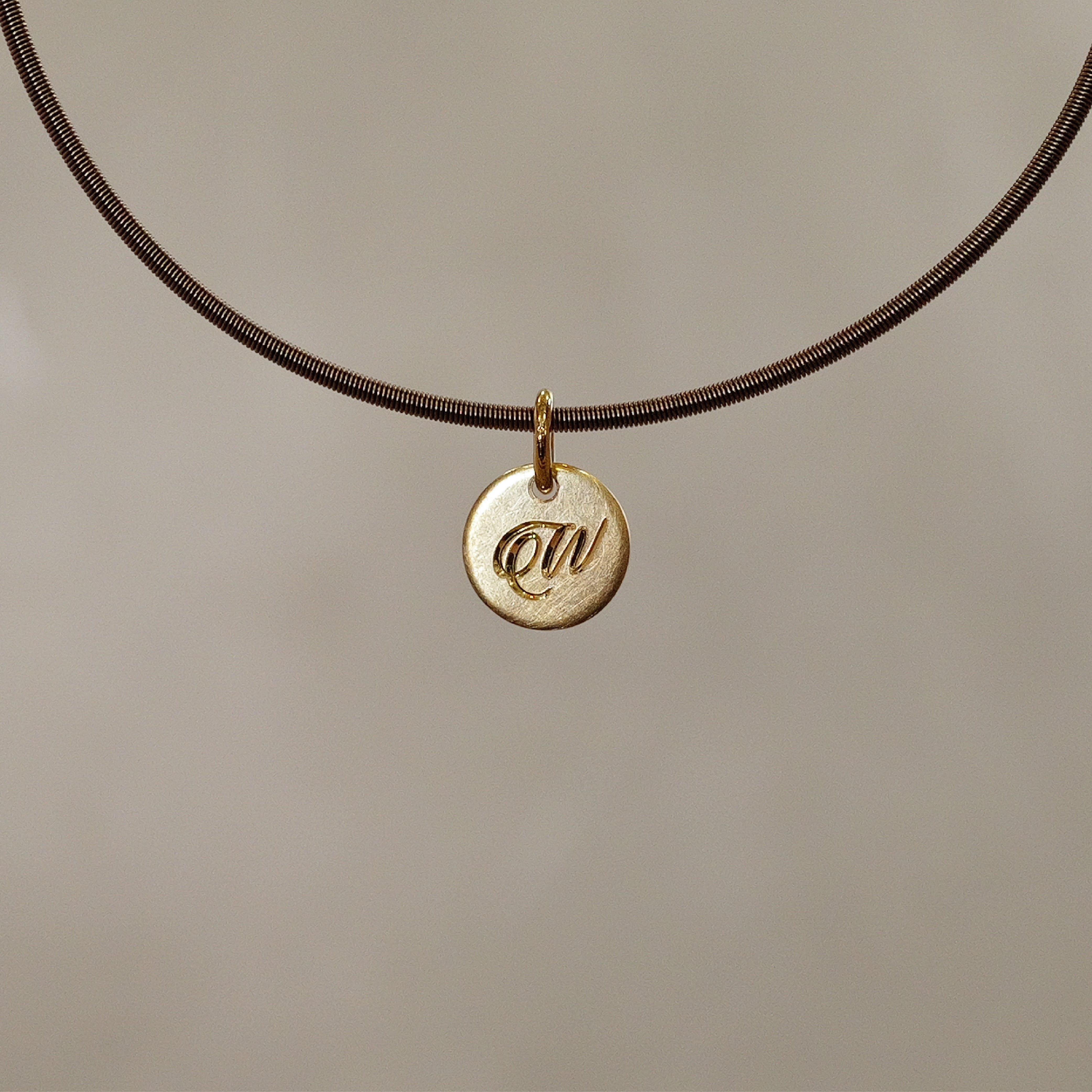 Round Sun Tag in 18K Gold