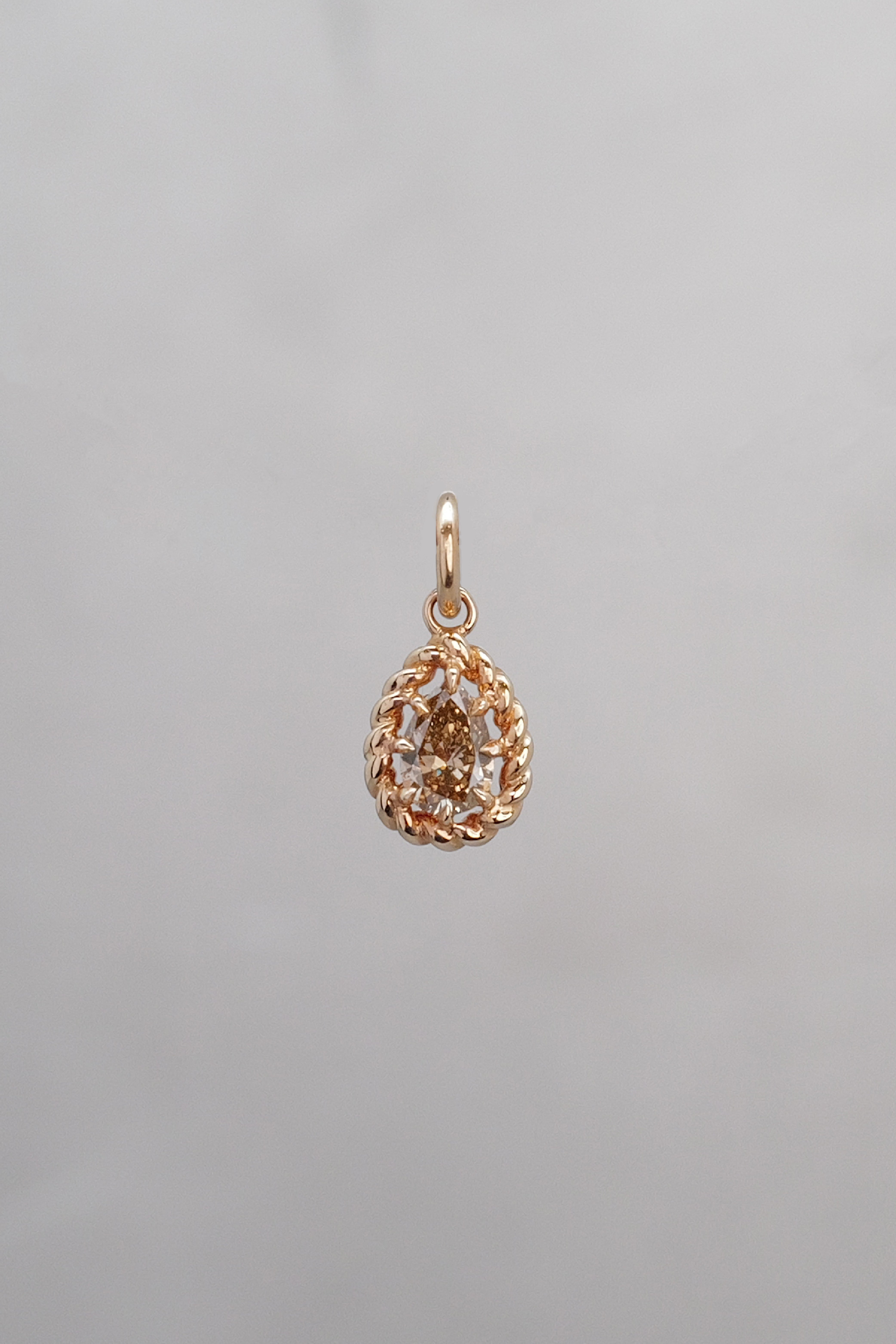 18K Rose Gold Diamond Sun Tag