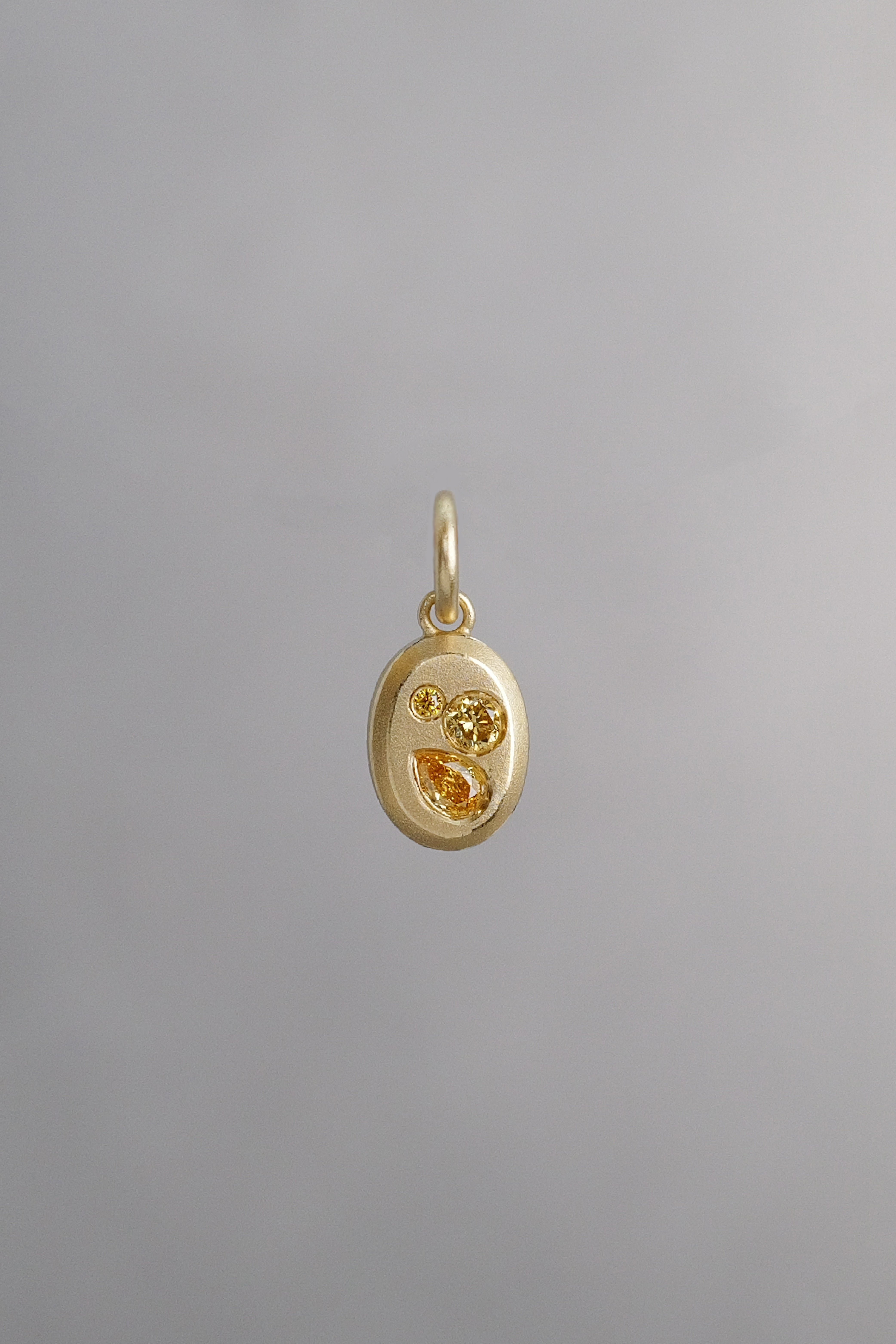 18K Yellow Gold Diamond Sun Tag