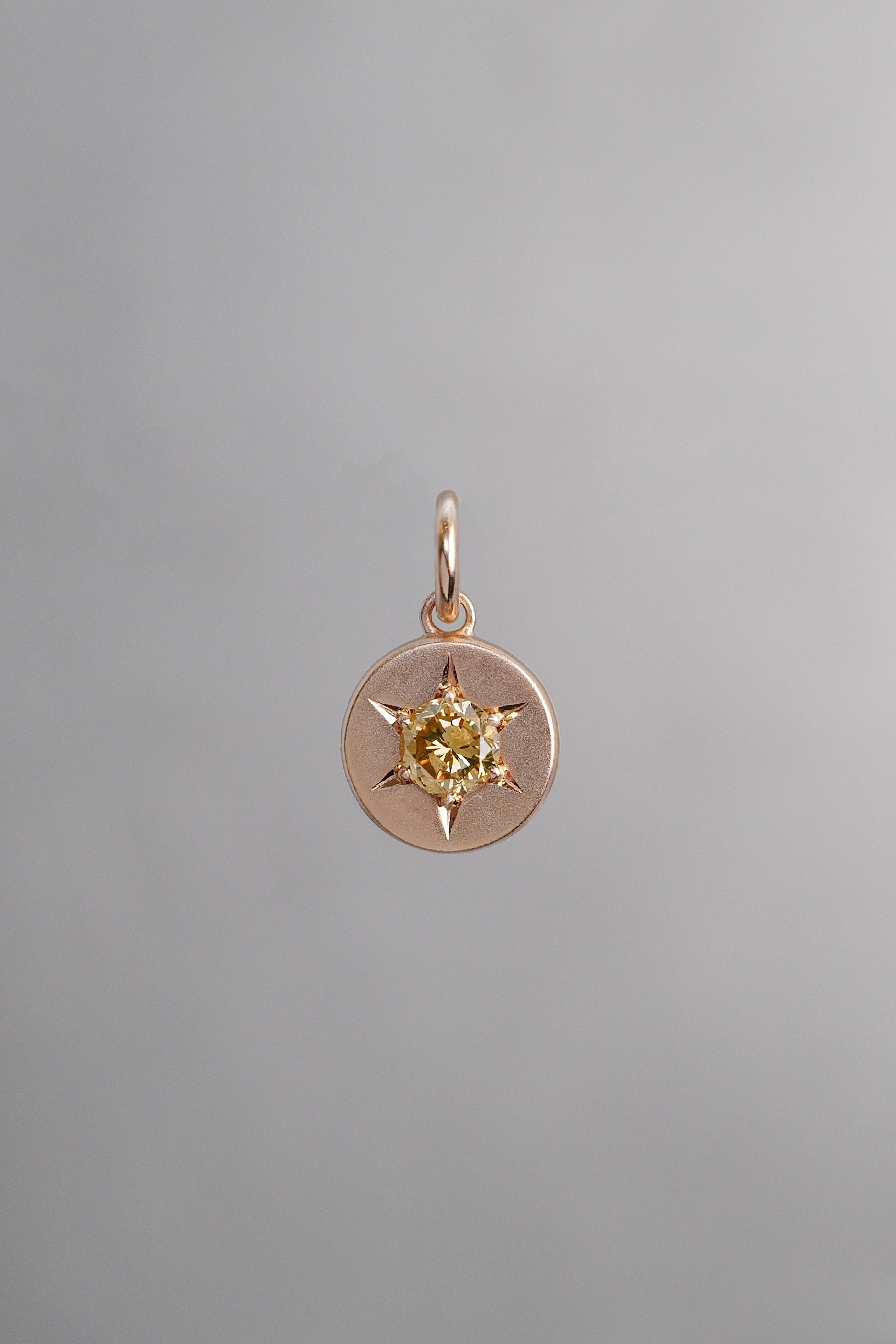 18K Rose Gold Diamond Sun Tag