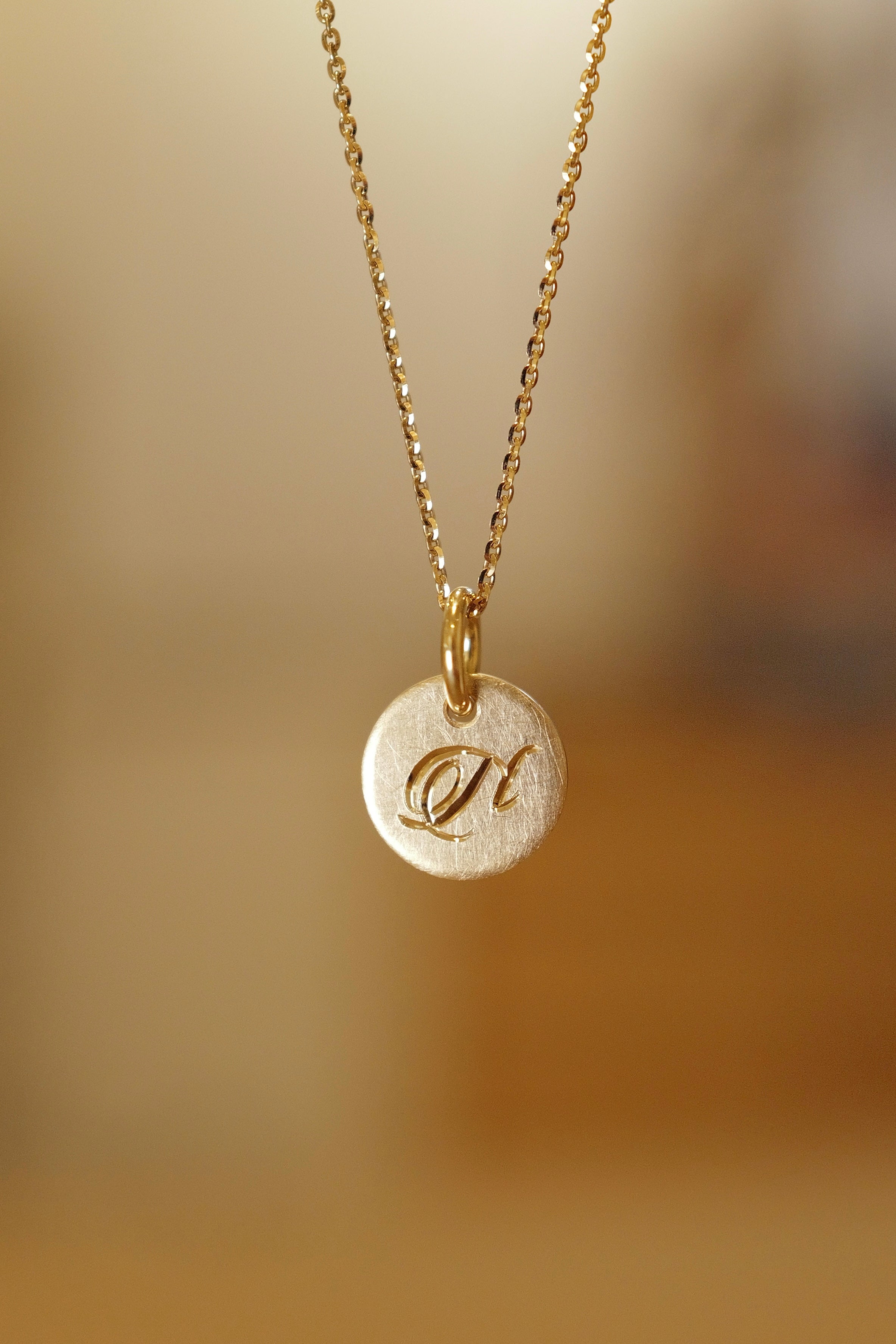Round Sun Tag in 9K Gold