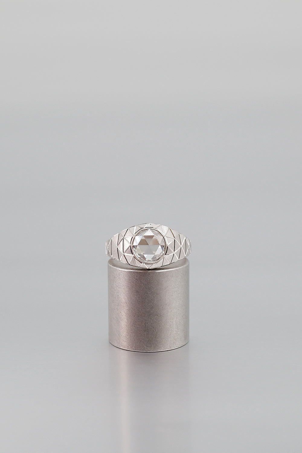 Round Modified Brilliant Cut Natural Diamond Ring