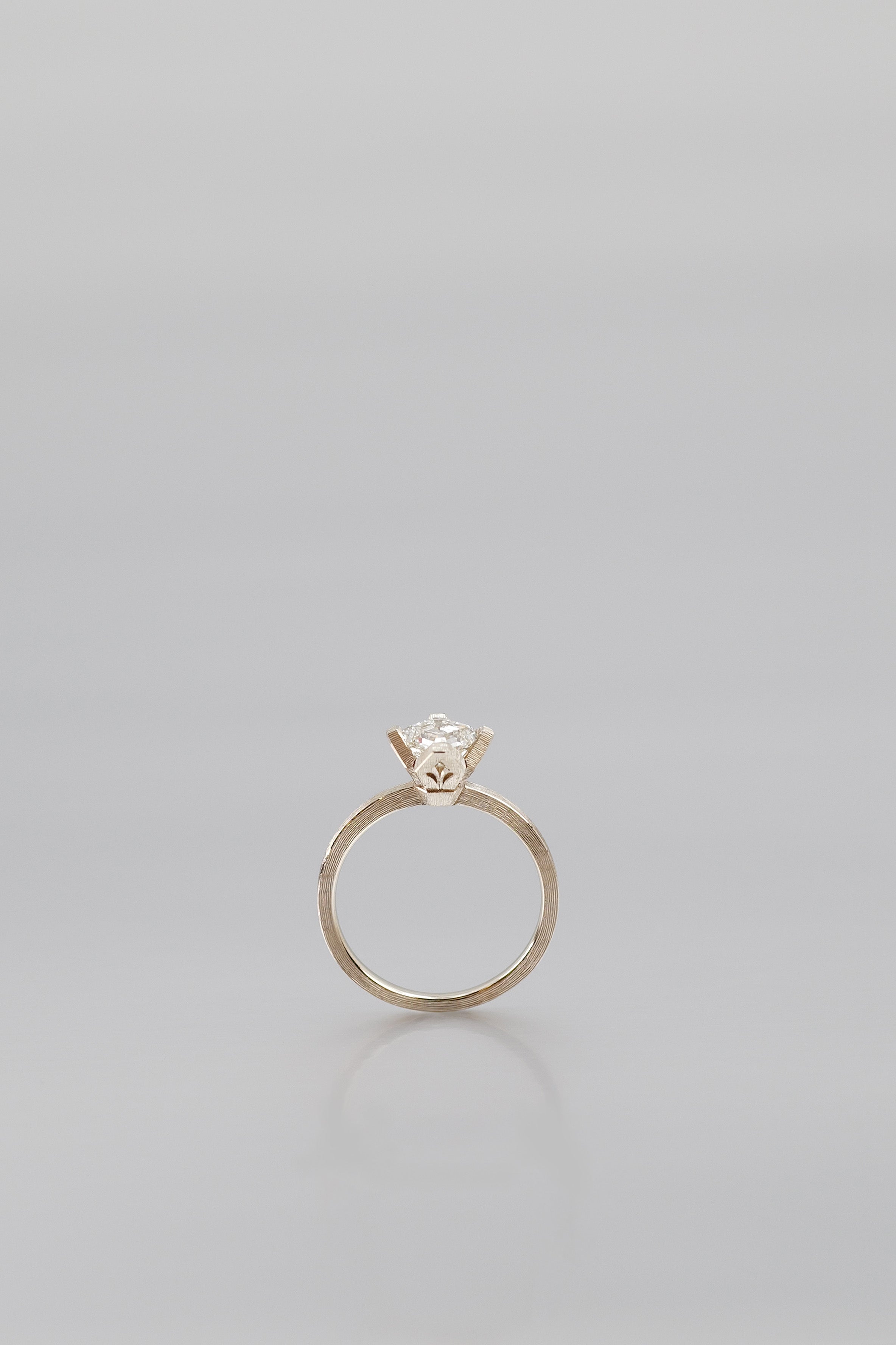 Square Emerald Cut Natural Diamond Ring