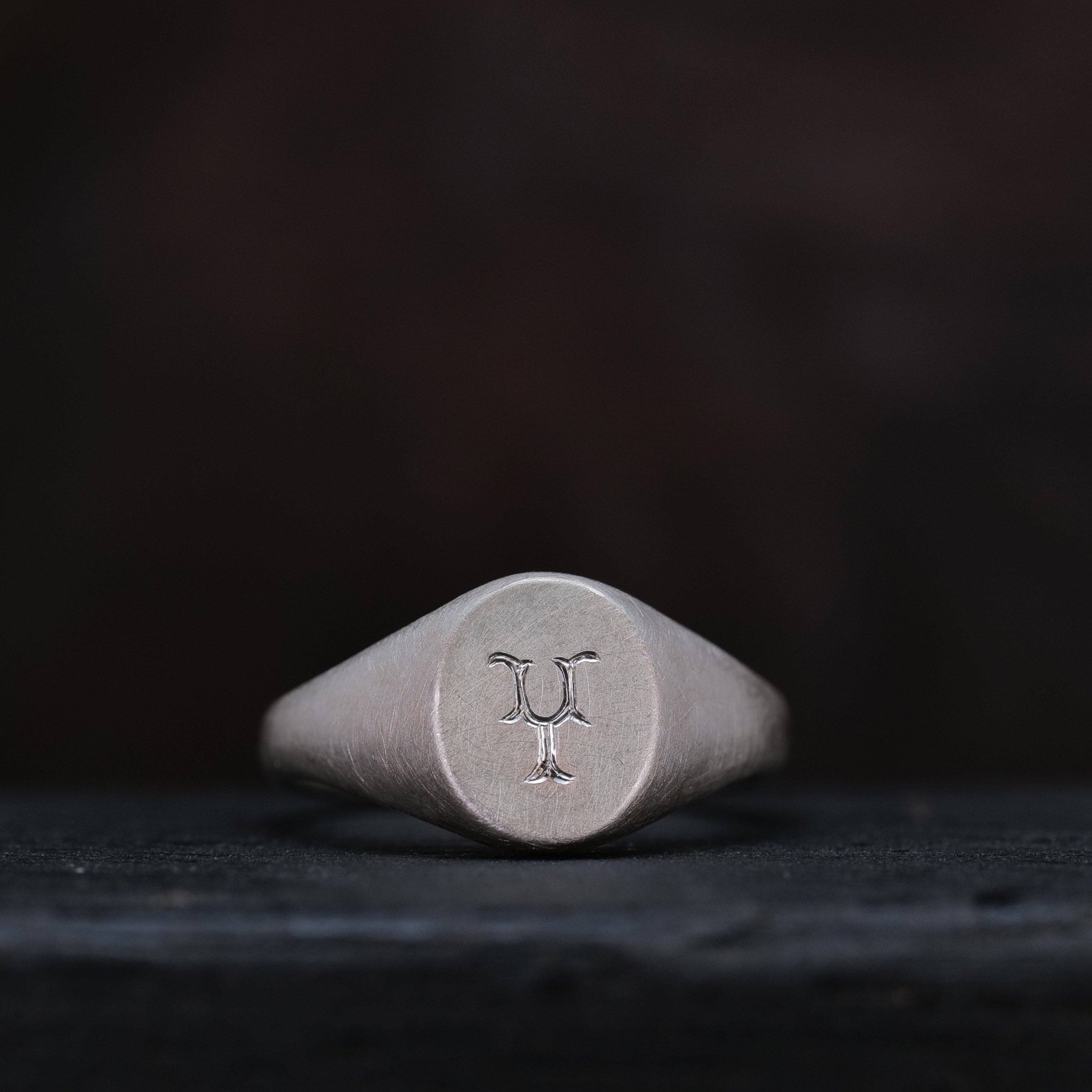 Oval Alphabet Signet Ring