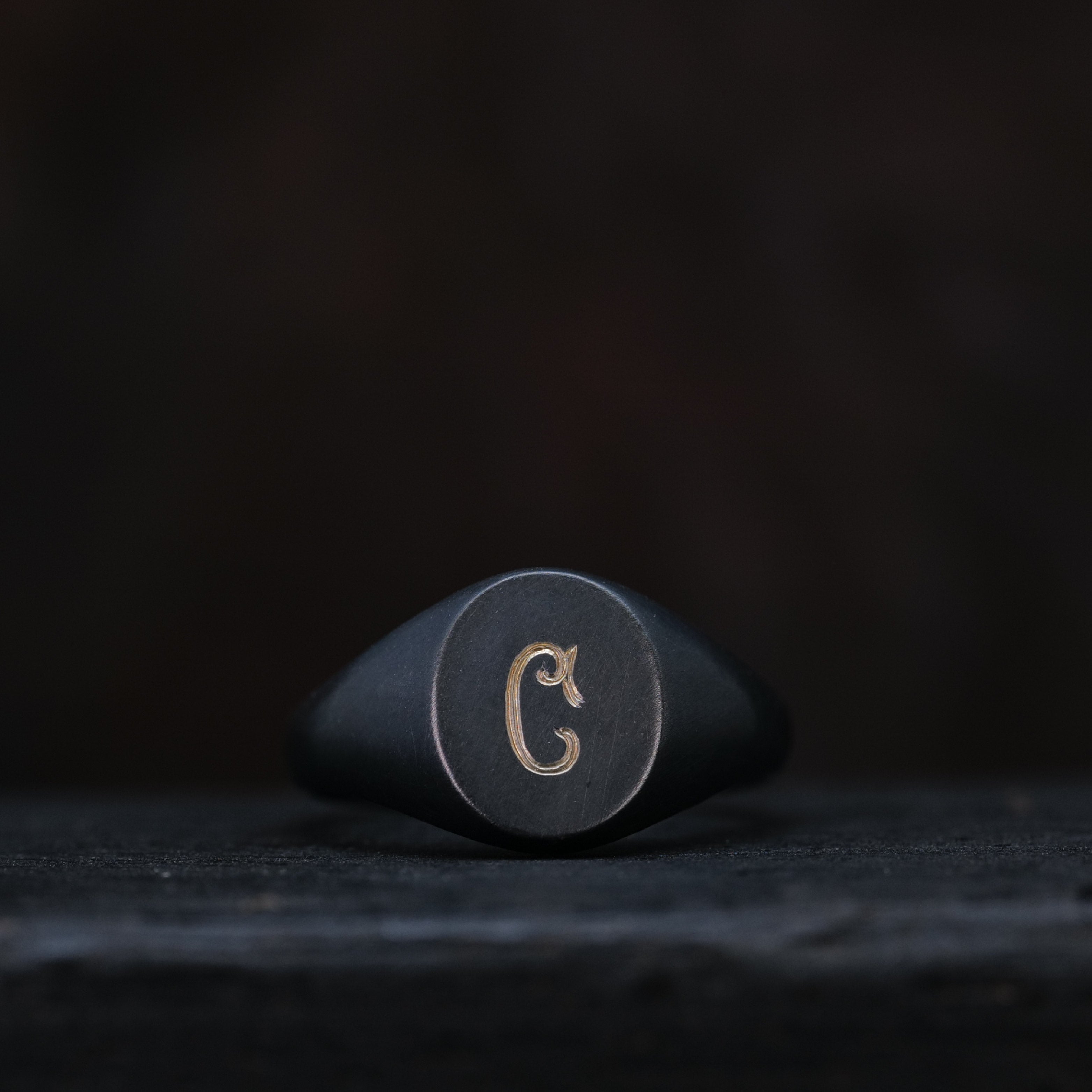 Oval Alphabet Signet Ring