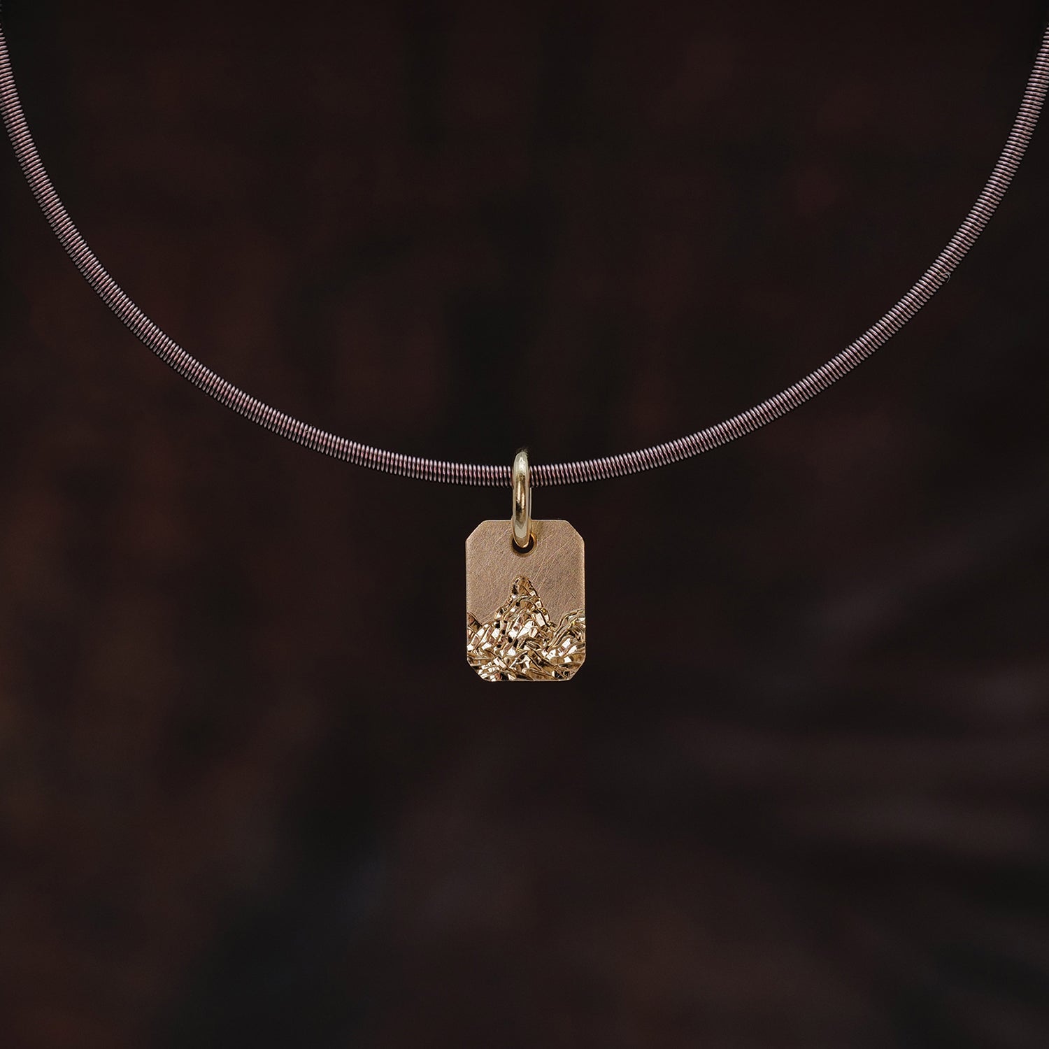 18K Gold Mountains & Sea Sun Tag