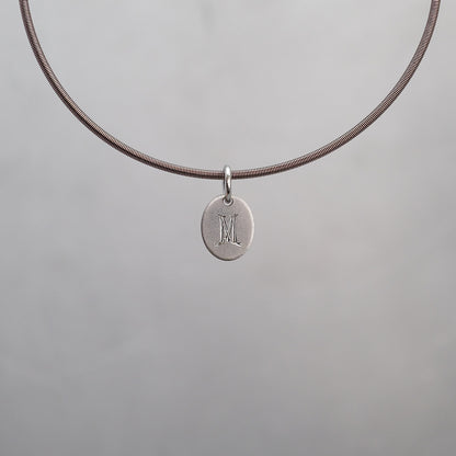 Oval Sun Tag in Platinum 950