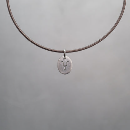 Oval Sun Tag in Platinum 950
