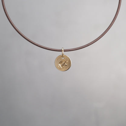 Round Sun Tag in 9K Gold