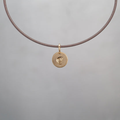 Round Sun Tag in 9K Gold