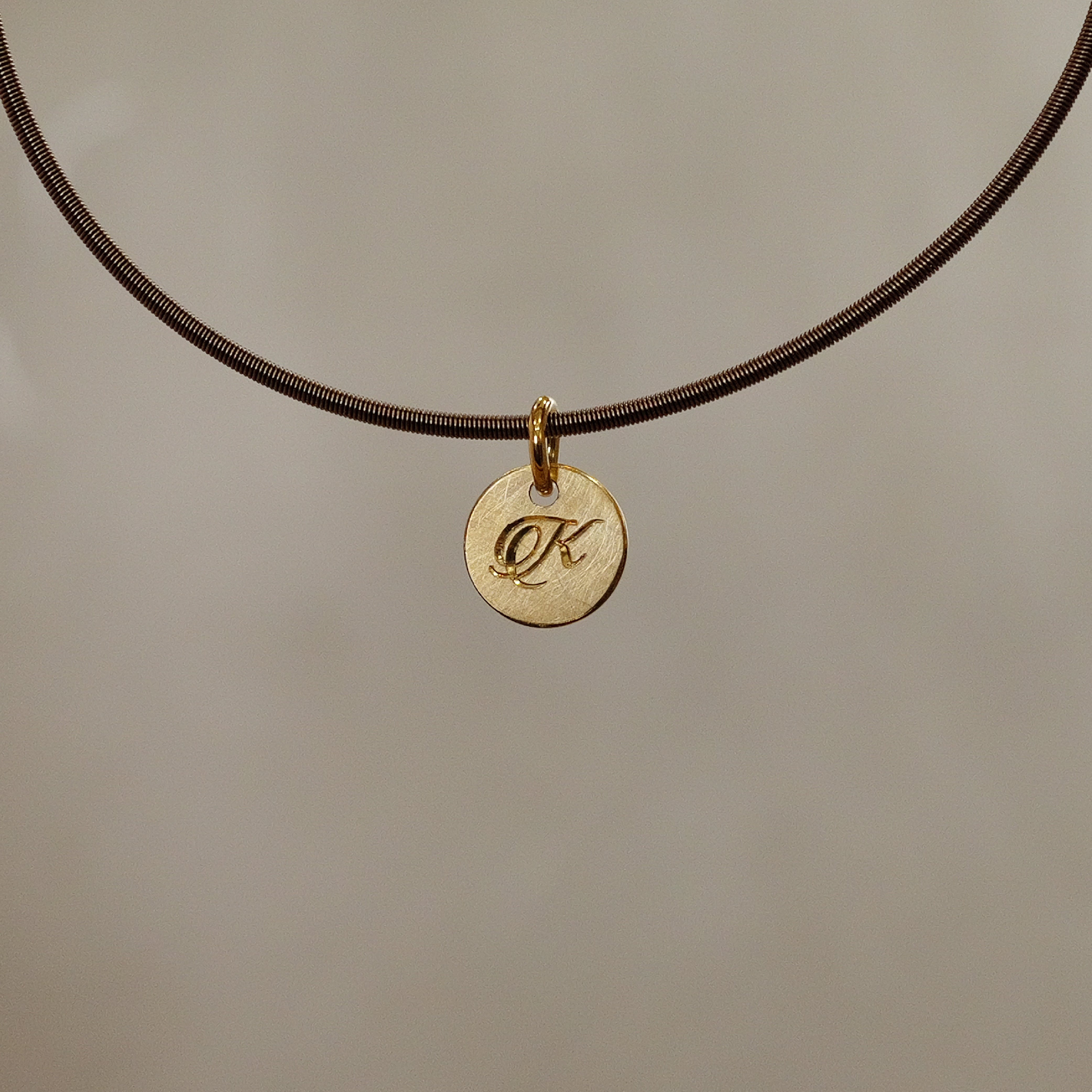 Round Sun Tag in 18K Gold