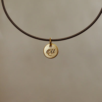 Round Sun Tag in 18K Gold