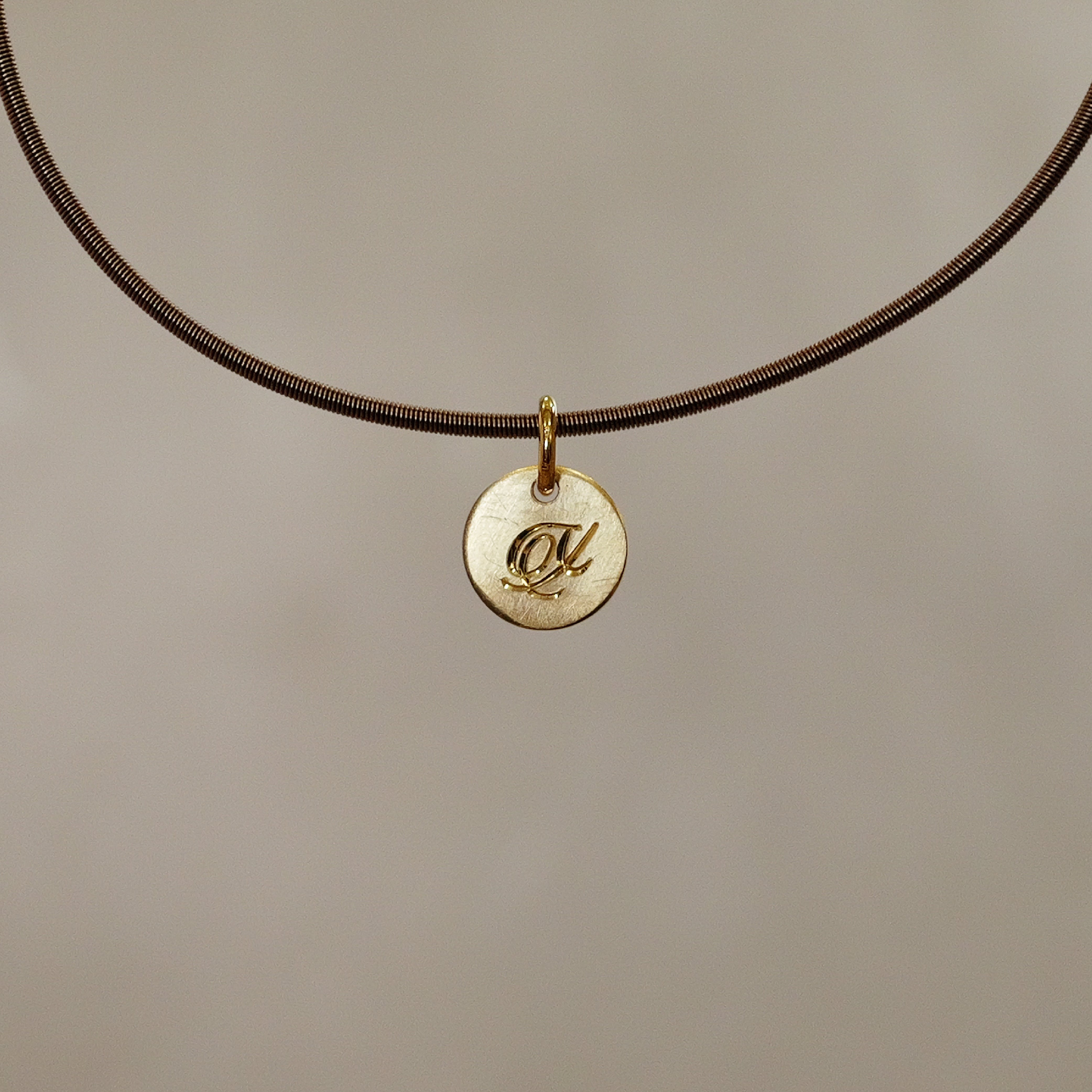 Round Sun Tag in 18K Gold