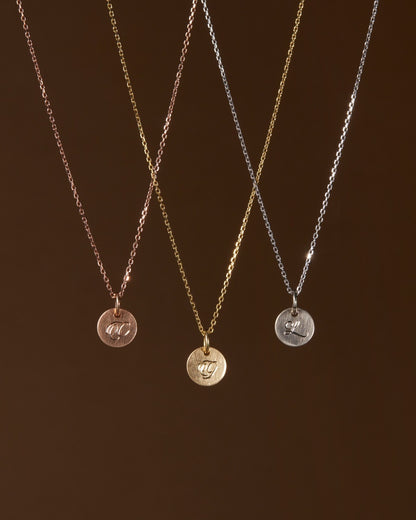 Round Sun Tag in 18K Gold