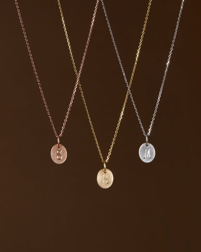 Oval Sun Tag in 18K Gold
