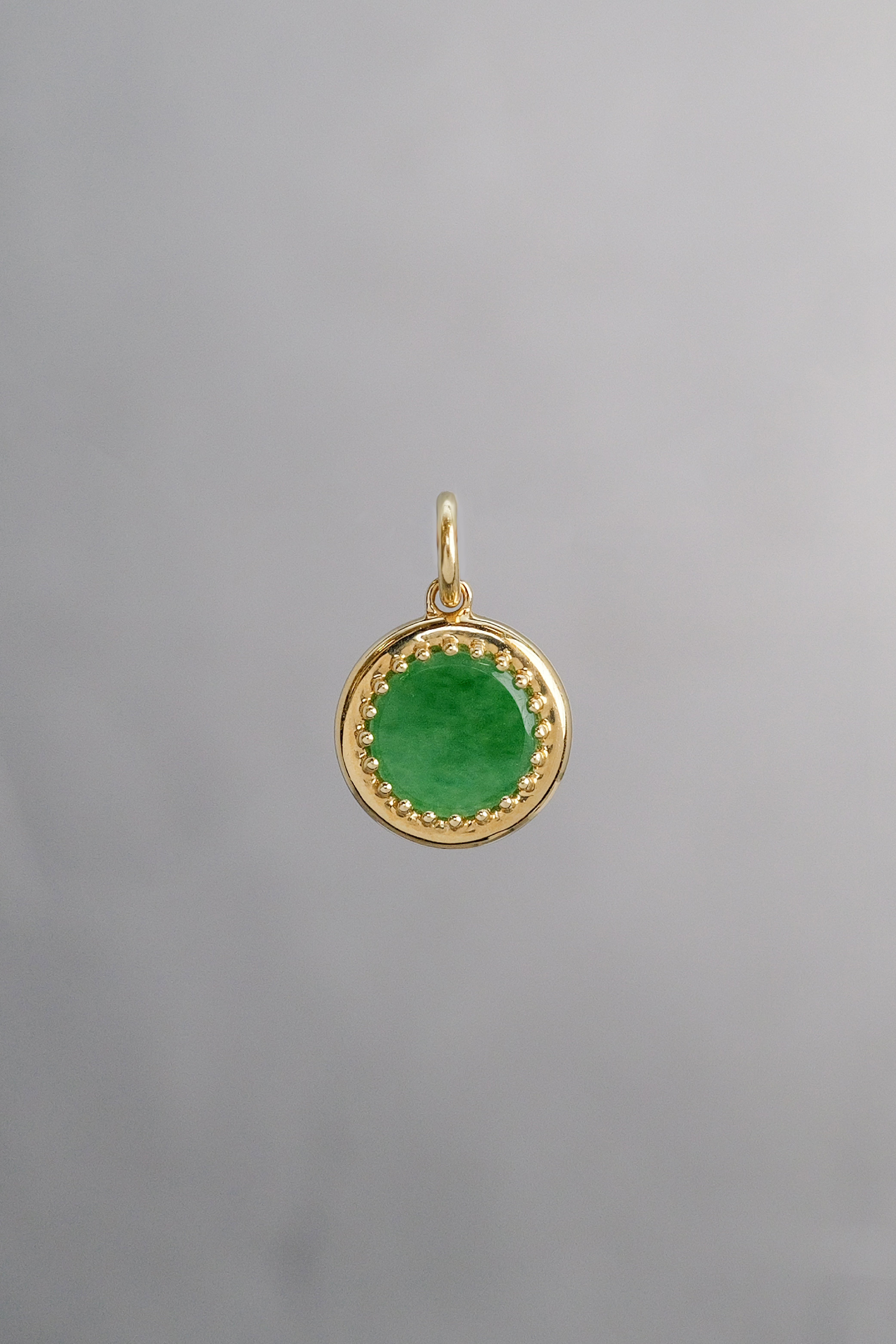 18K Yellow Gold Jadeite Sun Tag