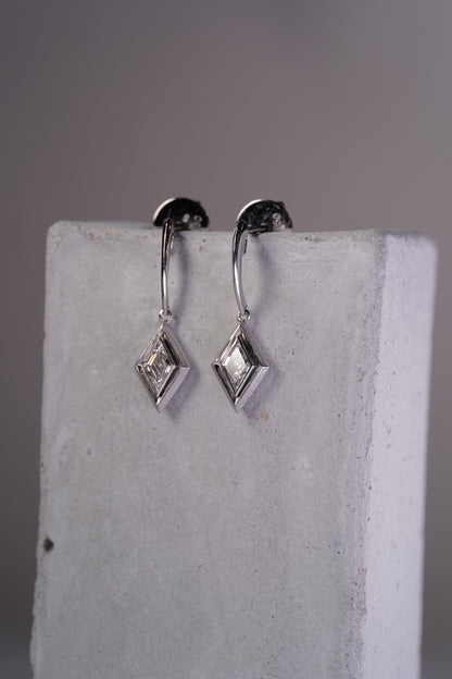 0.38ct Kite Step Cut Natural Diamond Earrings