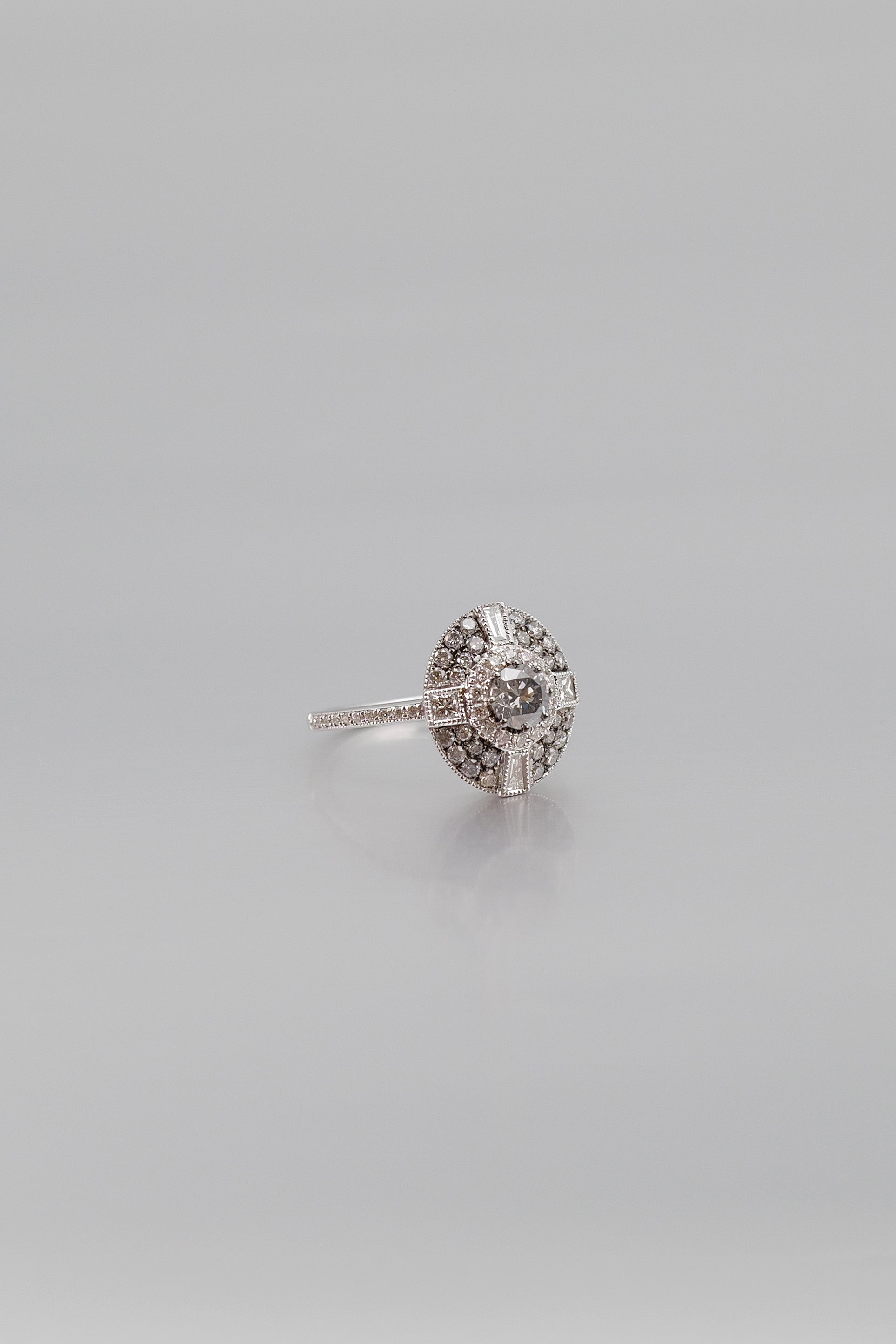 Fancy Grey Diamond Ring