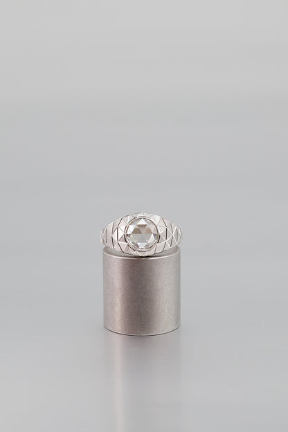 Round Modified Brilliant Cut Natural Diamond Ring