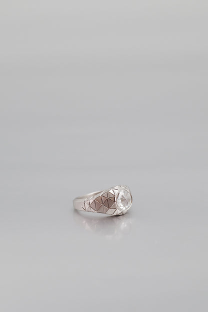 Round Modified Brilliant Cut Natural Diamond Ring