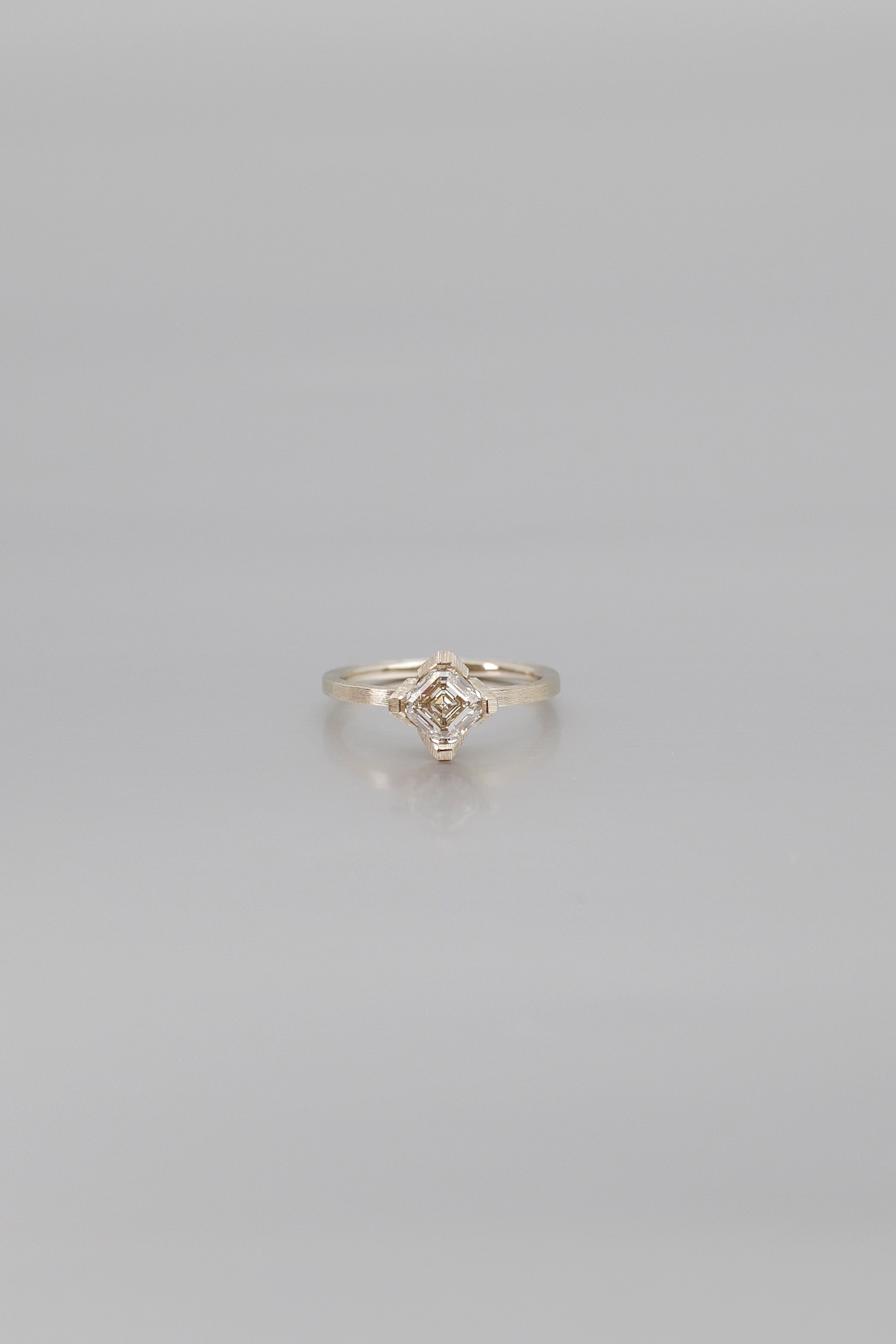 Square Emerald Cut Natural Diamond Ring