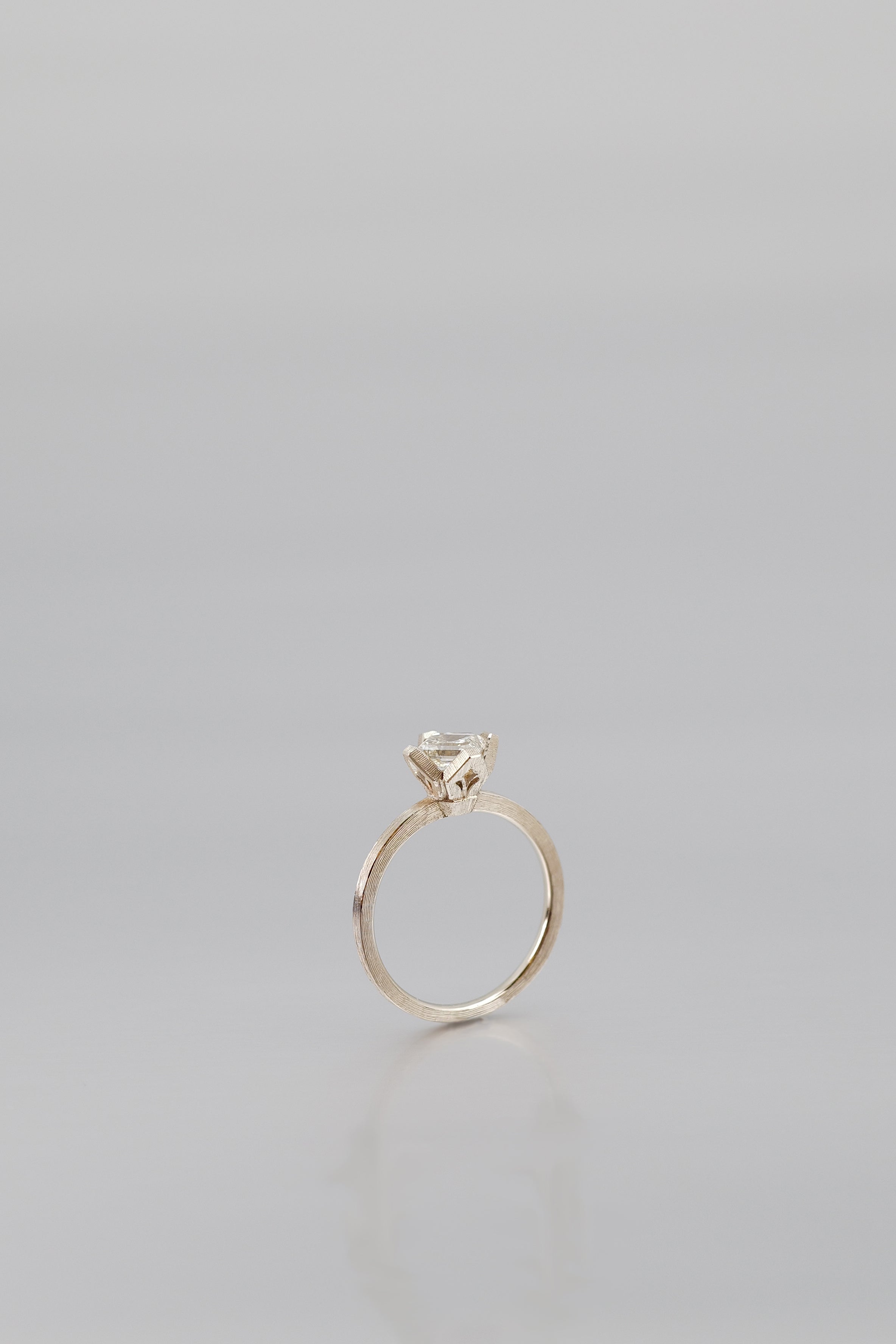 Square Emerald Cut Natural Diamond Ring
