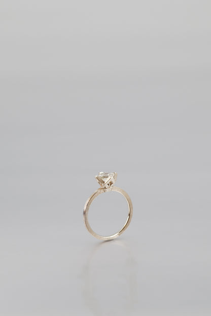 Square Emerald Cut Natural Diamond Ring