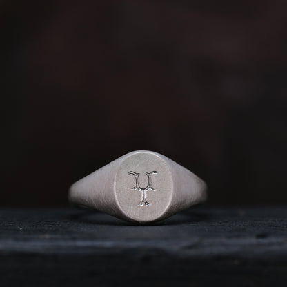 Oval Alphabet Signet Ring