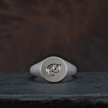 Round Alphabet Signet Ring