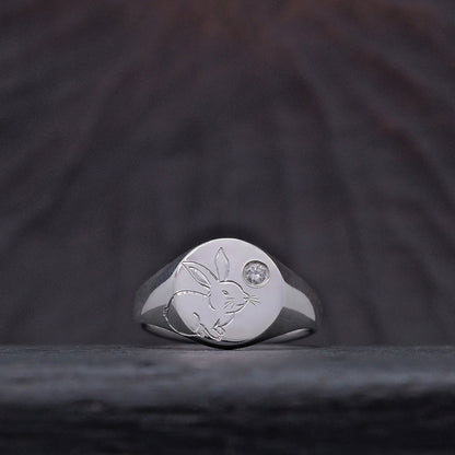 Silver Chinese Zodiac Signet Ring