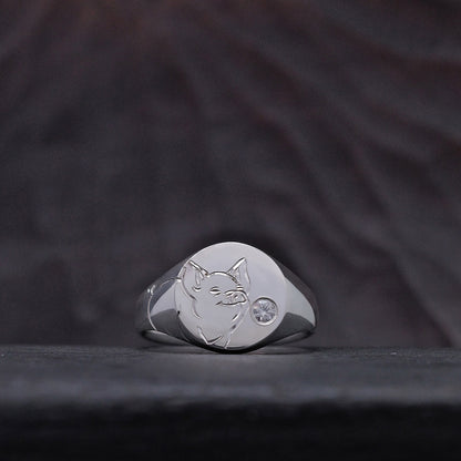 Silver Chinese Zodiac Signet Ring