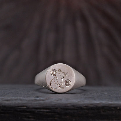 Silver Chinese Zodiac Signet Ring