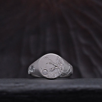 Silver Chinese Zodiac Signet Ring