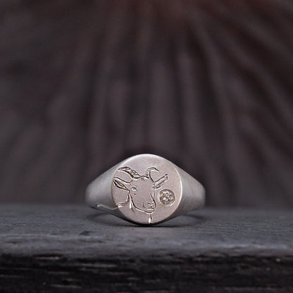 Silver Chinese Zodiac Signet Ring