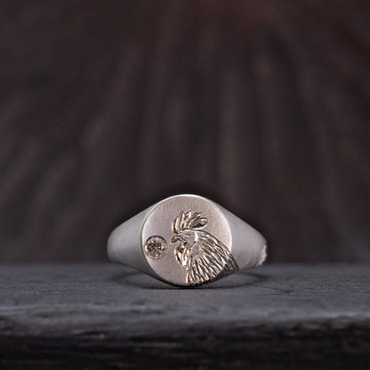 Silver Chinese Zodiac Signet Ring
