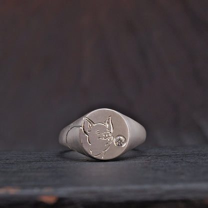 Silver Chinese Zodiac Signet Ring
