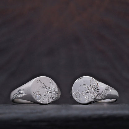 Silver Chinese Zodiac Signet Ring