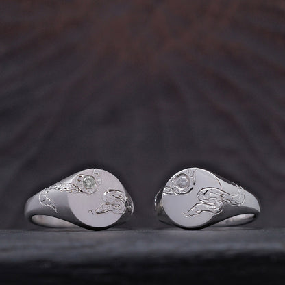 Silver Chinese Zodiac Signet Ring
