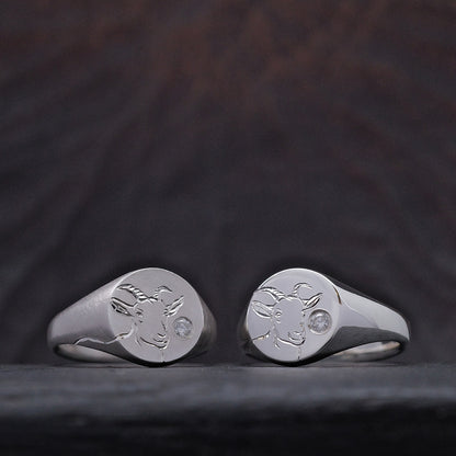 Silver Chinese Zodiac Signet Ring