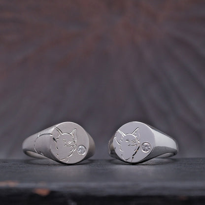 Silver Chinese Zodiac Signet Ring