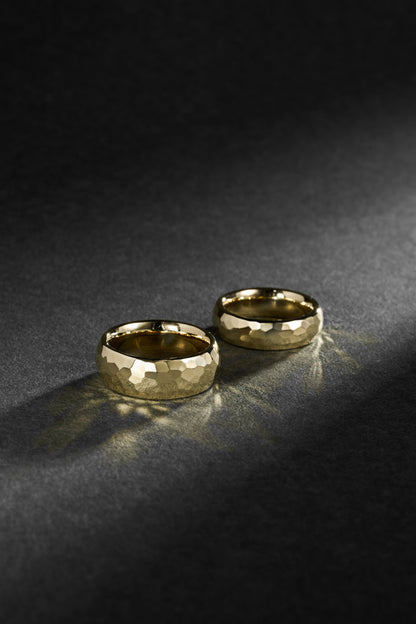 9K Gold Hammer Large Chunky Ring